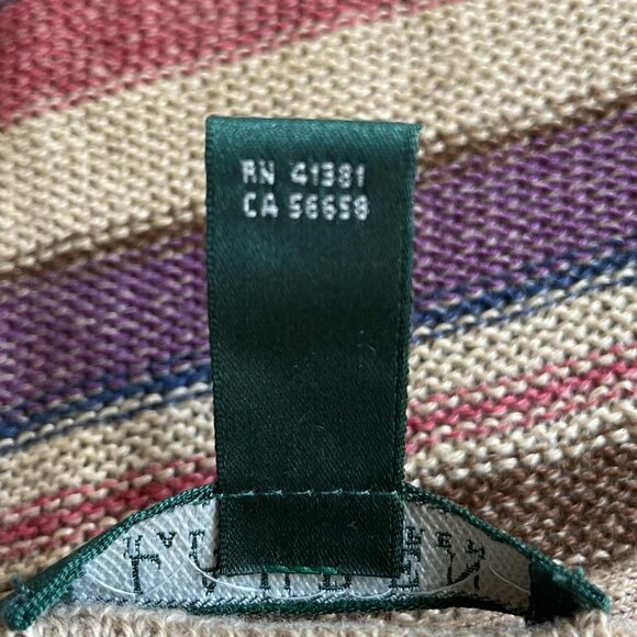 LAUREN RALPH LAUREN Petite PL Linen Cotton Silk Striped Knit Top Multicolor - Picture 8 of 10